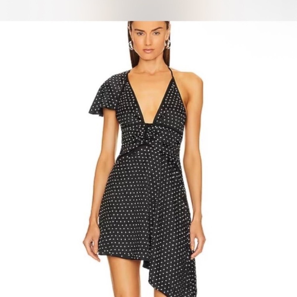 WeWoreWhat Crystal Asymmetrical Black Dress Size 12